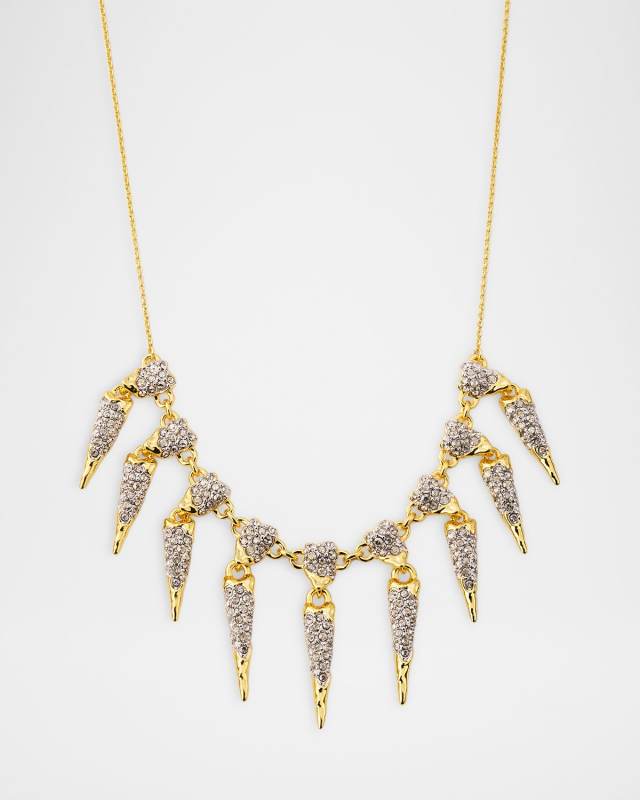 Solanales Crystal Spear Fringe Necklace